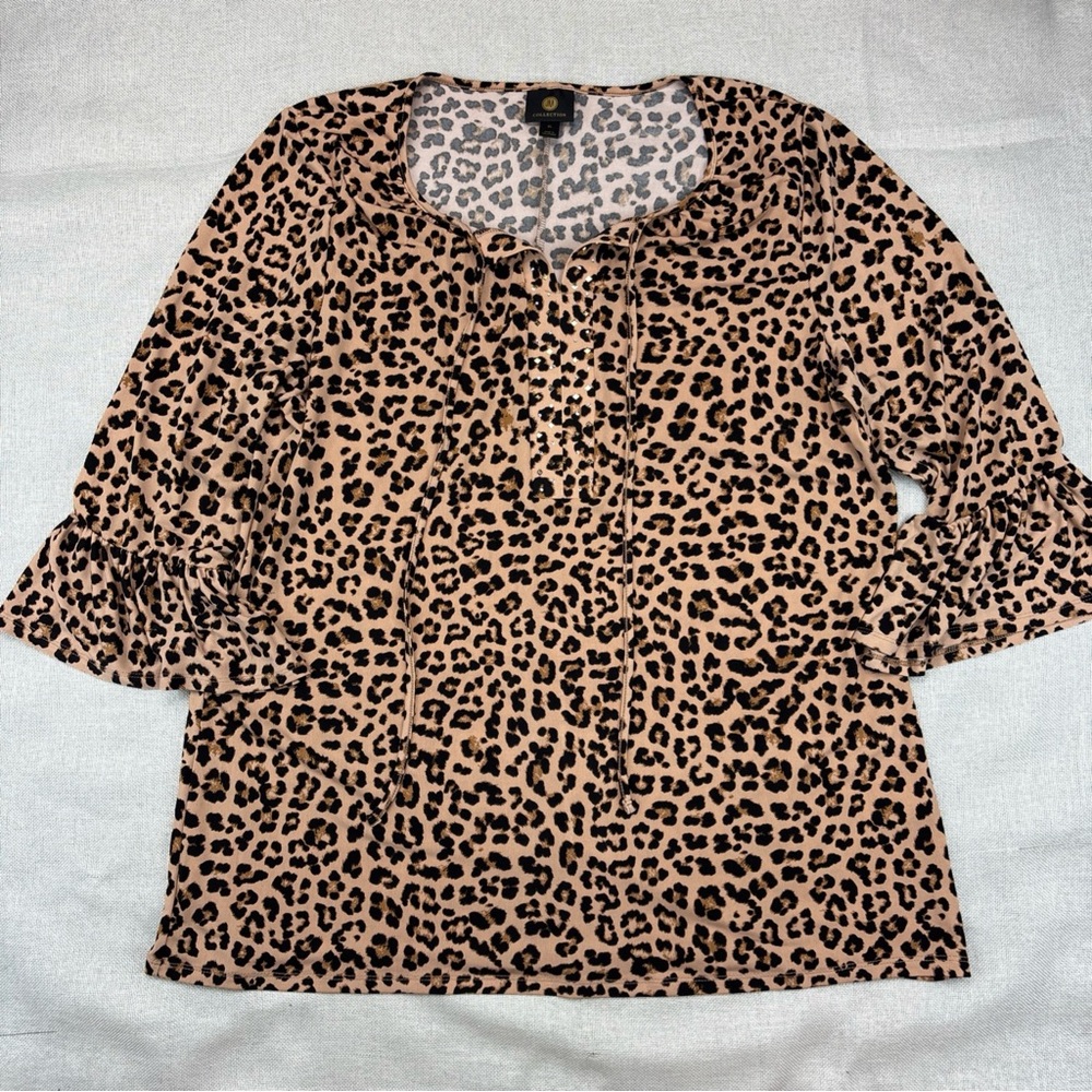 Jm Collection Women's Printed Embellished Tunic Size XL